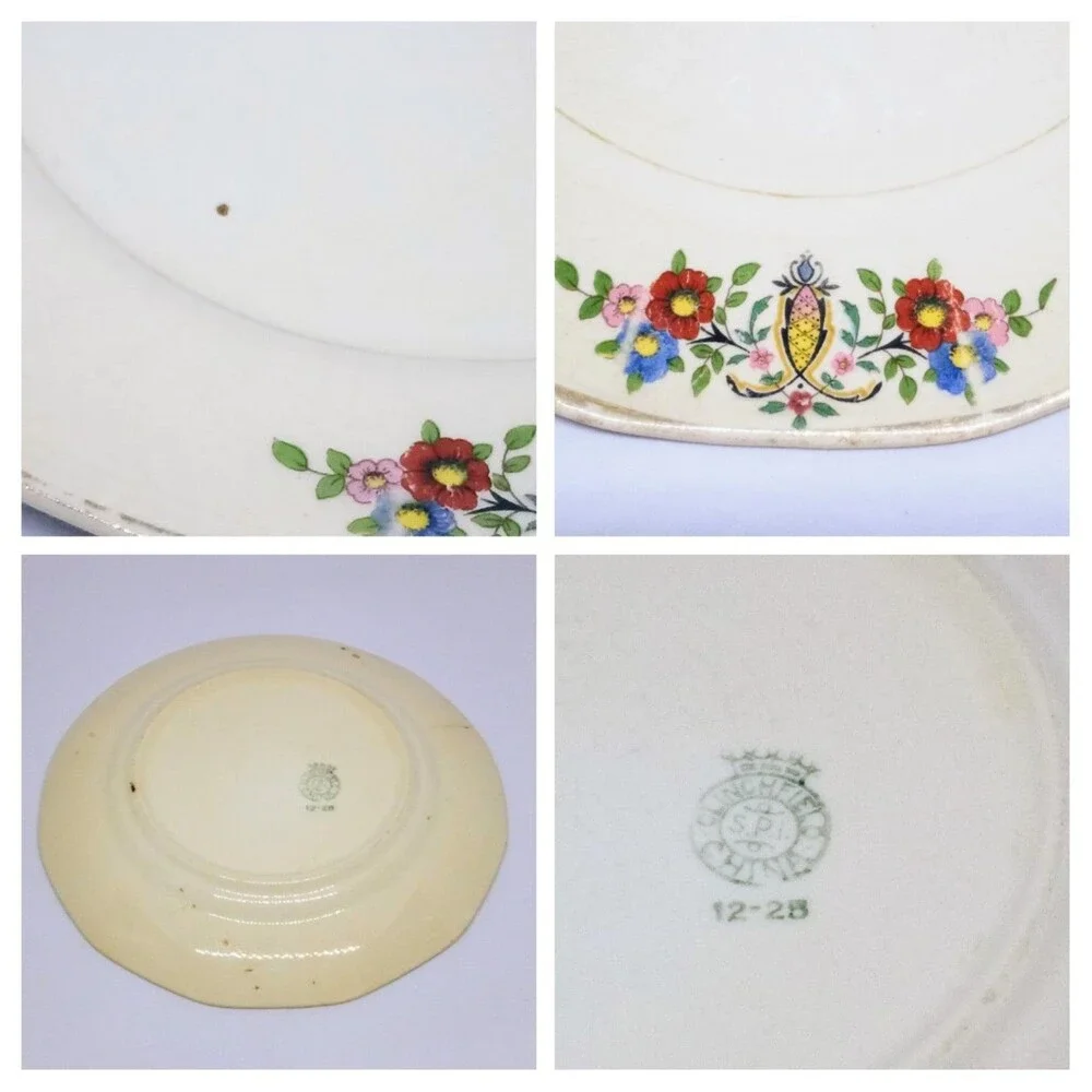 Antique Clinchfield China Dessert Plates -Pie Plates - Blue Ridge Pottery - SPI